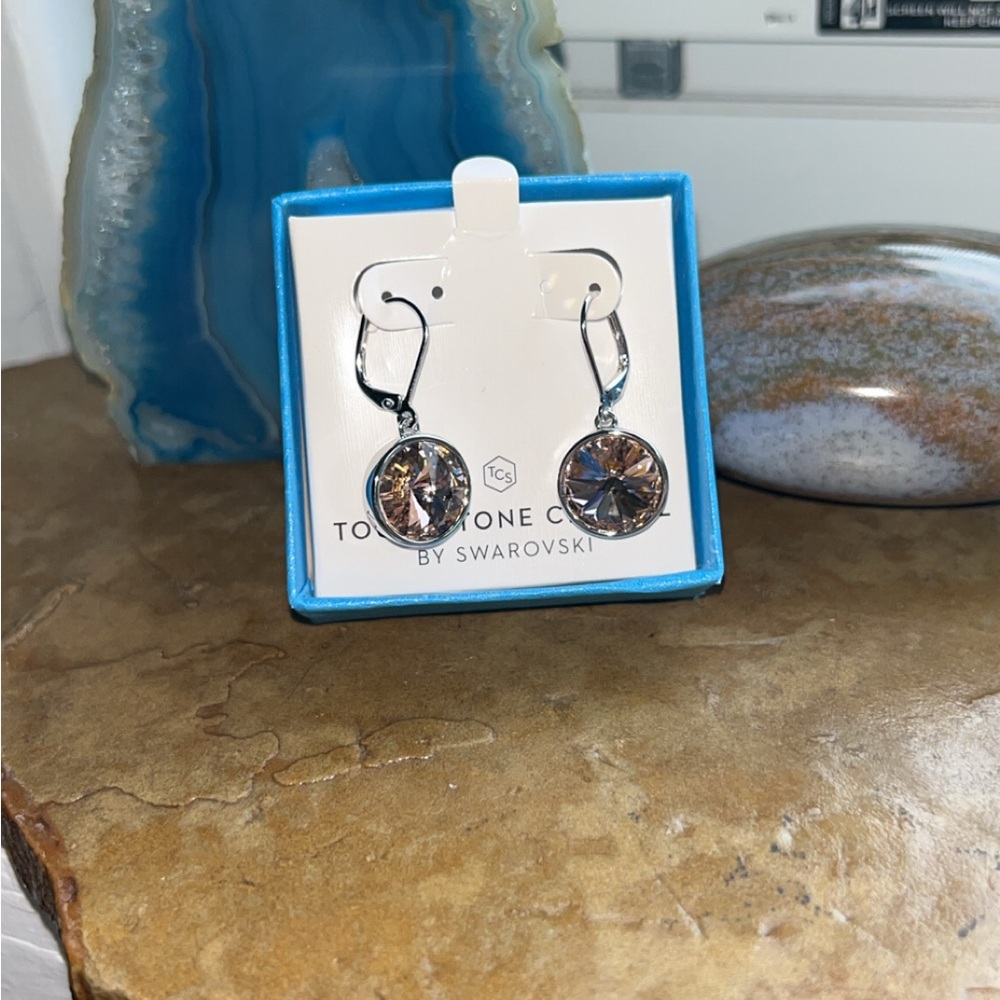 Touchstone Crystal LuLu Earrings, Vintage Rose